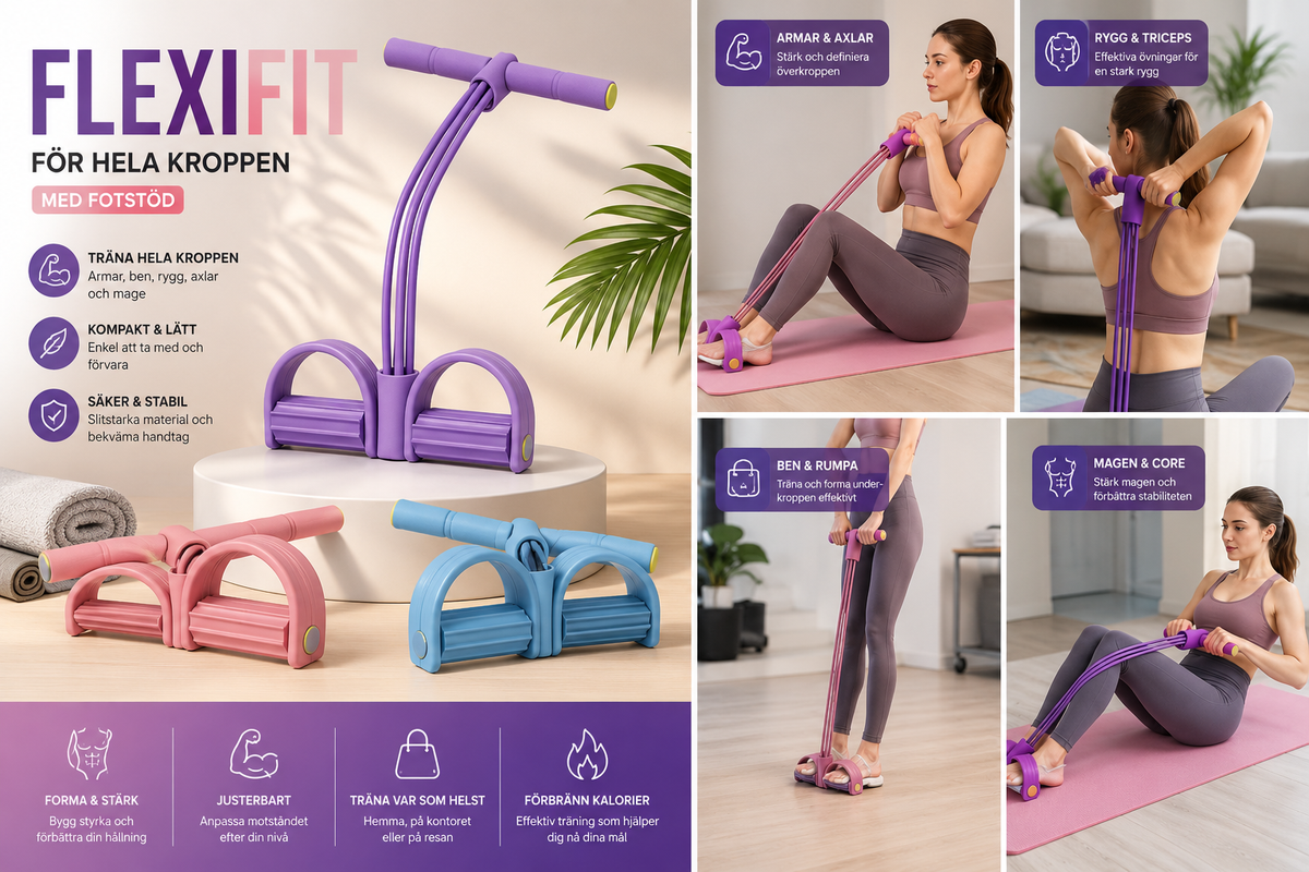 FlexiFit™ – Motståndsband för hela kroppen med fotpedaler